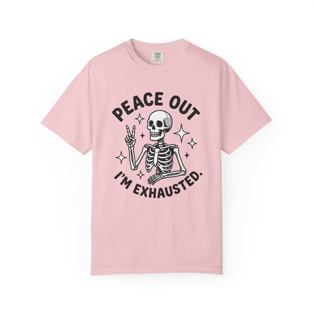 Skull Peace Symbol Shirt Funny Party Gift Women Comic Tee product image 3