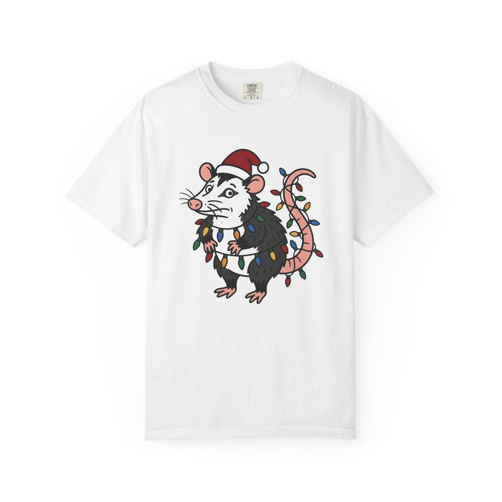Possum Christmas Hat Shirt Christmas Pet Unisex Gift Doodle Tee Opossum T-Shirt