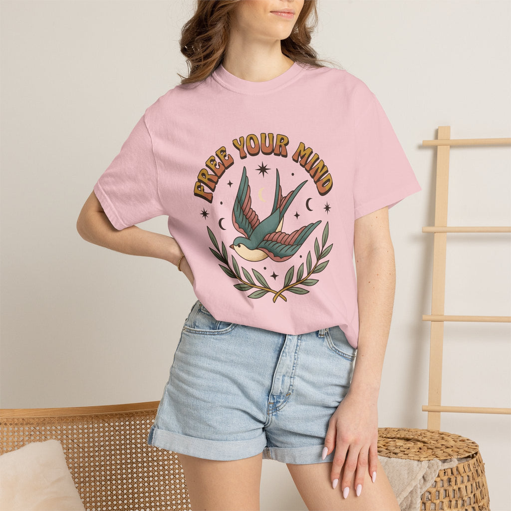 Swallow Bird Shirt Boho Chic Garden Gift Women Line Art Tee product image 12