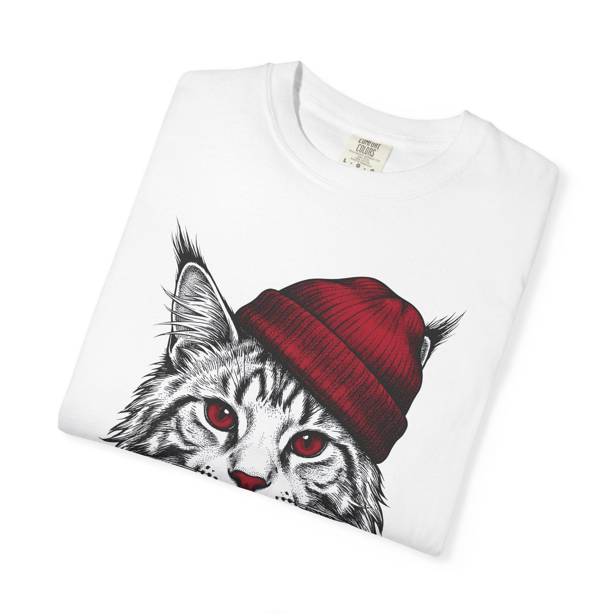 Feline Beanie Shirt Cat Apparel Unisex Gift Cartoon Tee product image 5