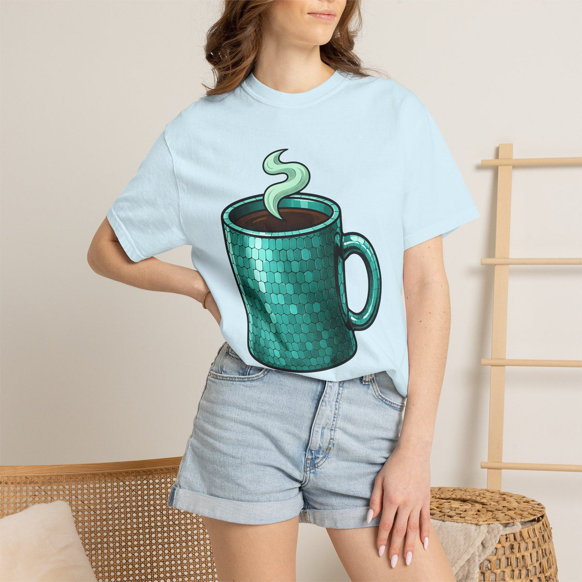 Coffee Mug Shirt Coffee Work Unisex Gift Cartoon Tee Mug T-Shirt Coffee Fan