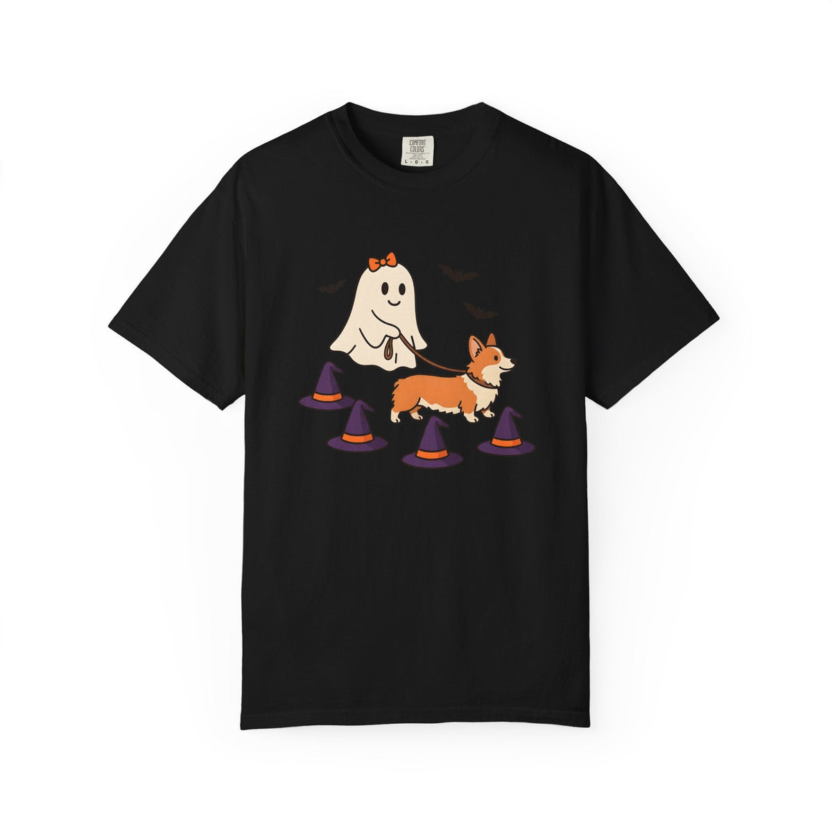 Corgi Ghost Dog Shirt Dog Spooky Gift Women Adorable Tee Pembroke Welsh Corgi T-Shirt Dog Fan Cute Tshirt Horror Graphic Comic Witch Hat