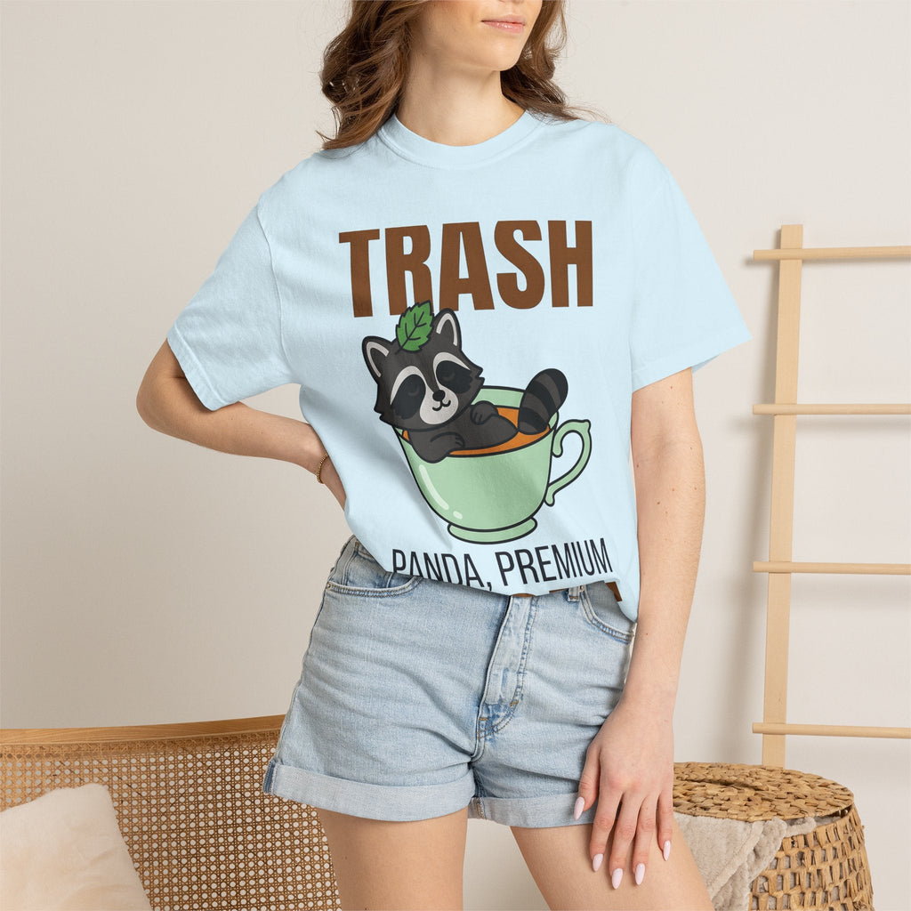 Raccoon Tea Cup Shirt Animals Cappuccino Unisex Gift Playful Tee Trash Panda