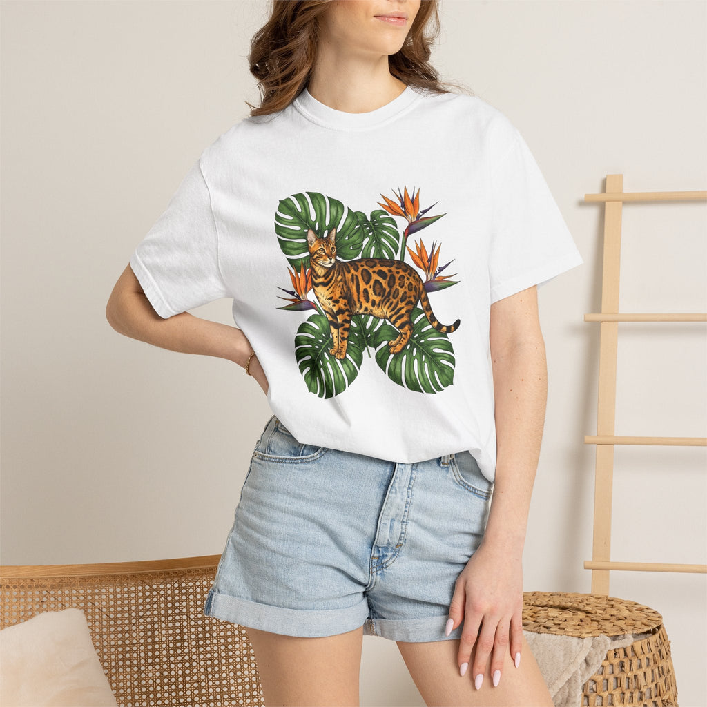 Bengal Kitten Shirt Cat Rainforest Gift Women Floral Tee product image 6