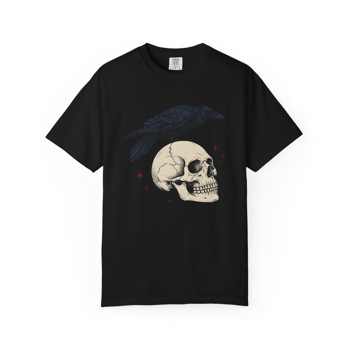 Raven Skull Shirt Halloween Gothic Unisex Gift Tee Crow product image 4