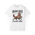 Fox Santa Hat Retro T-Shirt – Christmas Wildlife Sketch, Unisex Graphic Tee