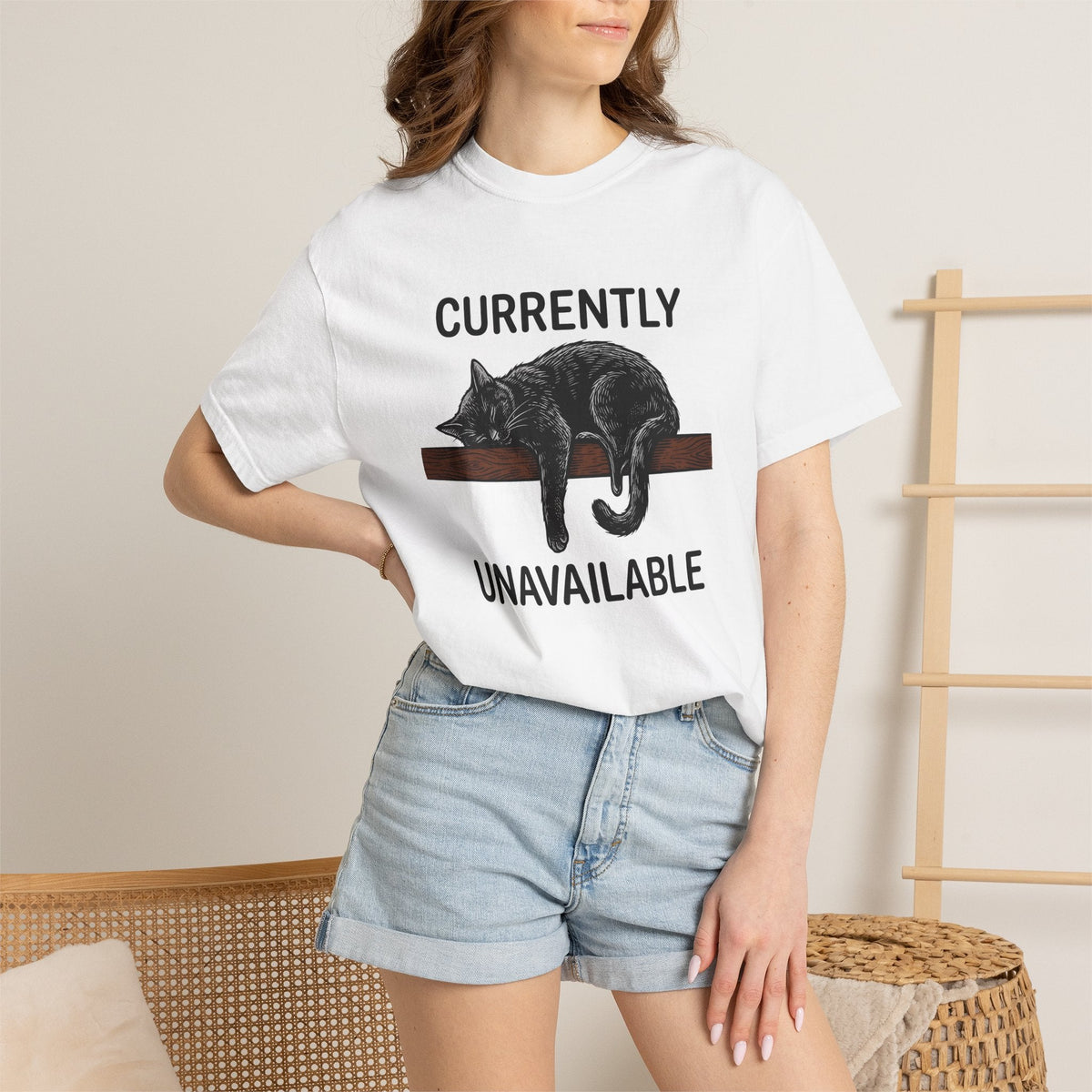 Sleeping Cat Shirt Humor Unisex Gift Hand Drawn Tee Kitten product image 6