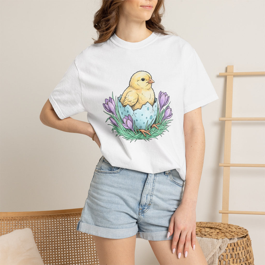 Chick Bird Shirt Easter Creature Gift Women Line Art Tee product image 6