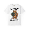Cat Christmas Hat Shirt Christmas Critters Unisex Gift Line Art Tee Kitty