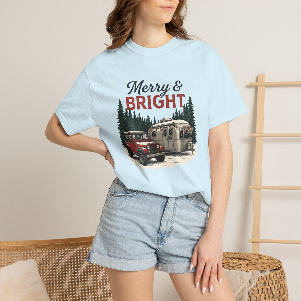 Camper Van Shirt Christmas Camping Unisex Gift Vintage Tee product image 9