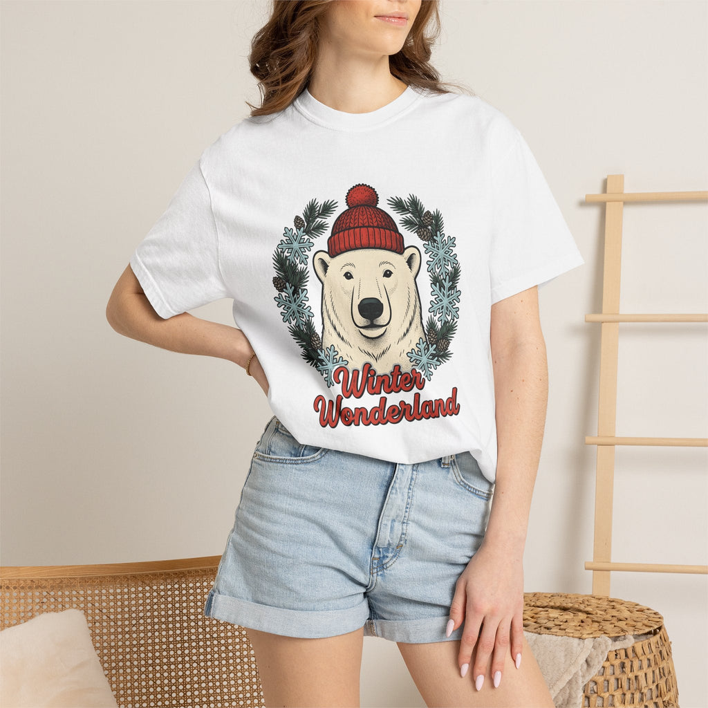 White Bear Shirt Christmas Wildlife Unisex Gift Sketch Tee product image 6