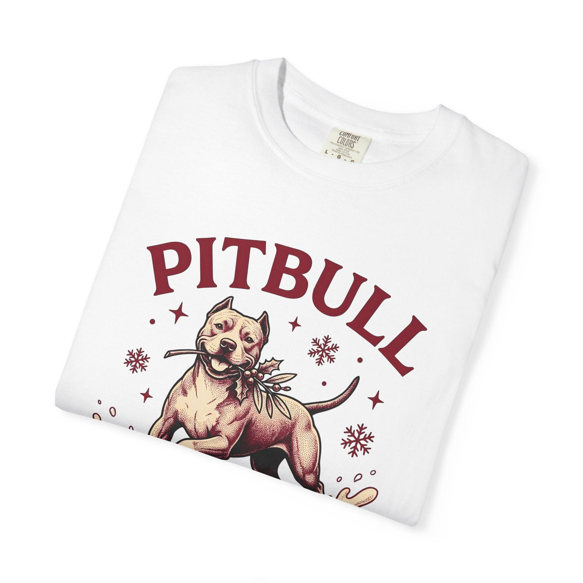 Pitbull Snowflake Vintage T-Shirt – Christmas Dog Lover product image 5