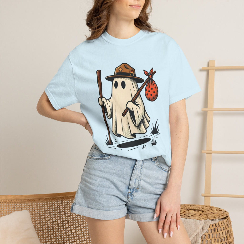 Ghost Camper Shirt Funny Halloween Unisex Gift Cartoon Tee product image 9