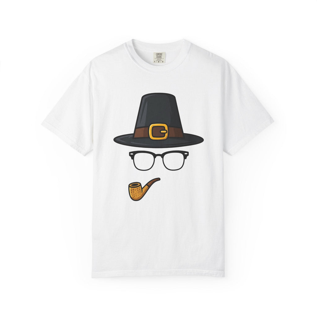 Pilgrim Hat Cartoon T-Shirt – Funny Thanksgiving Prank Humor, Unisex Graphic Tee