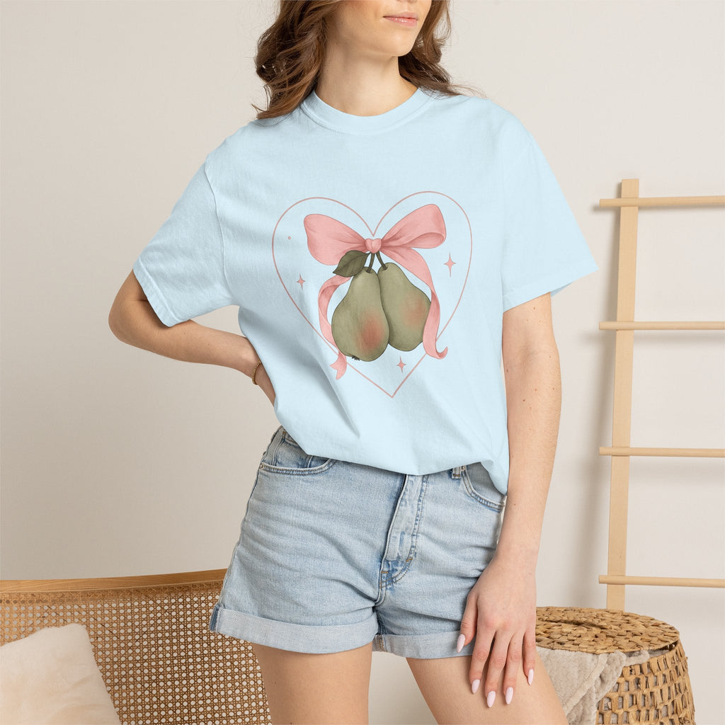 Pear Bow Shirt Cute Fruit Unisex Gift Kawaii Tee T-Shirt product image 9