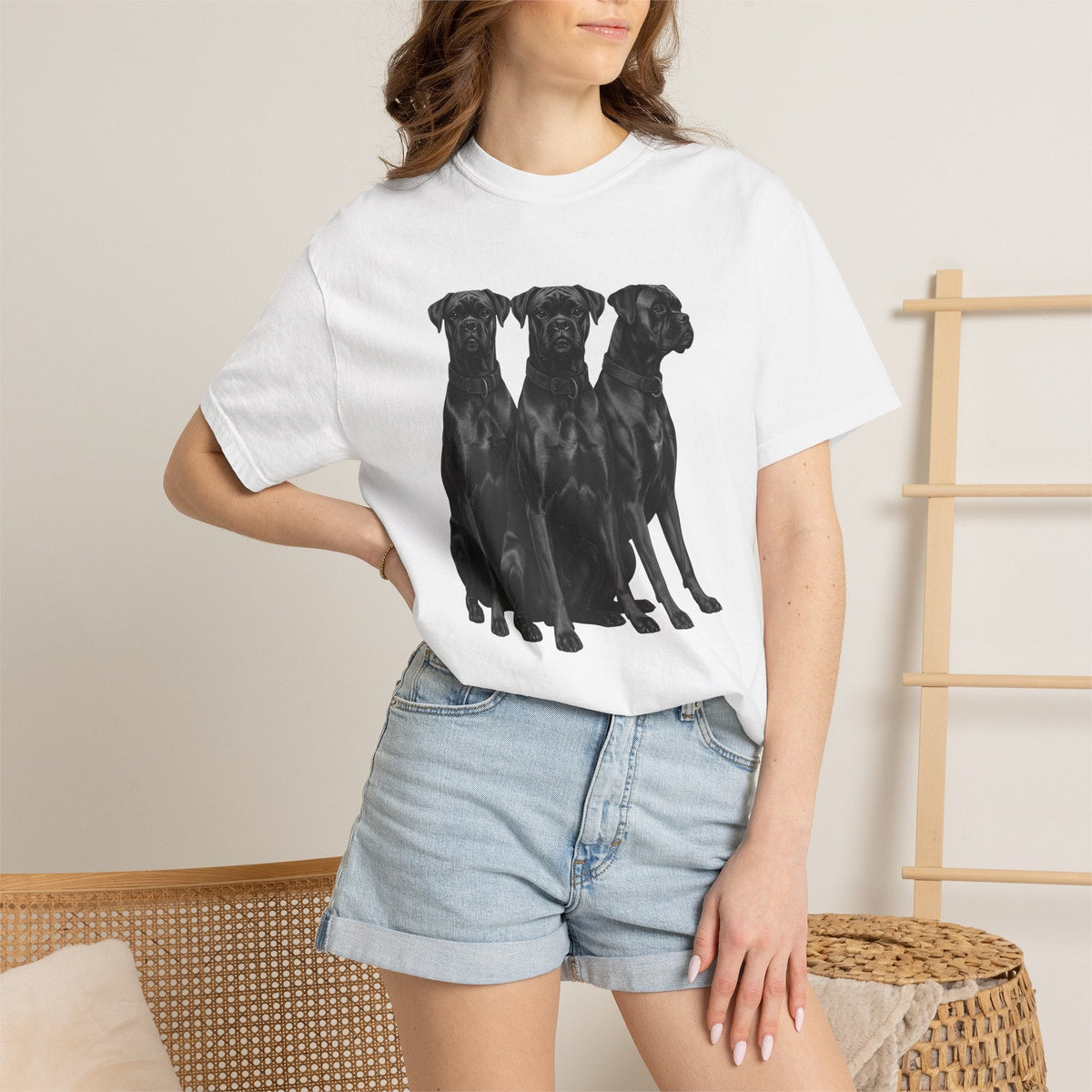 Black Dogs Shirt Dog Pets Unisex Gift Realistic Tee Canine product image 6