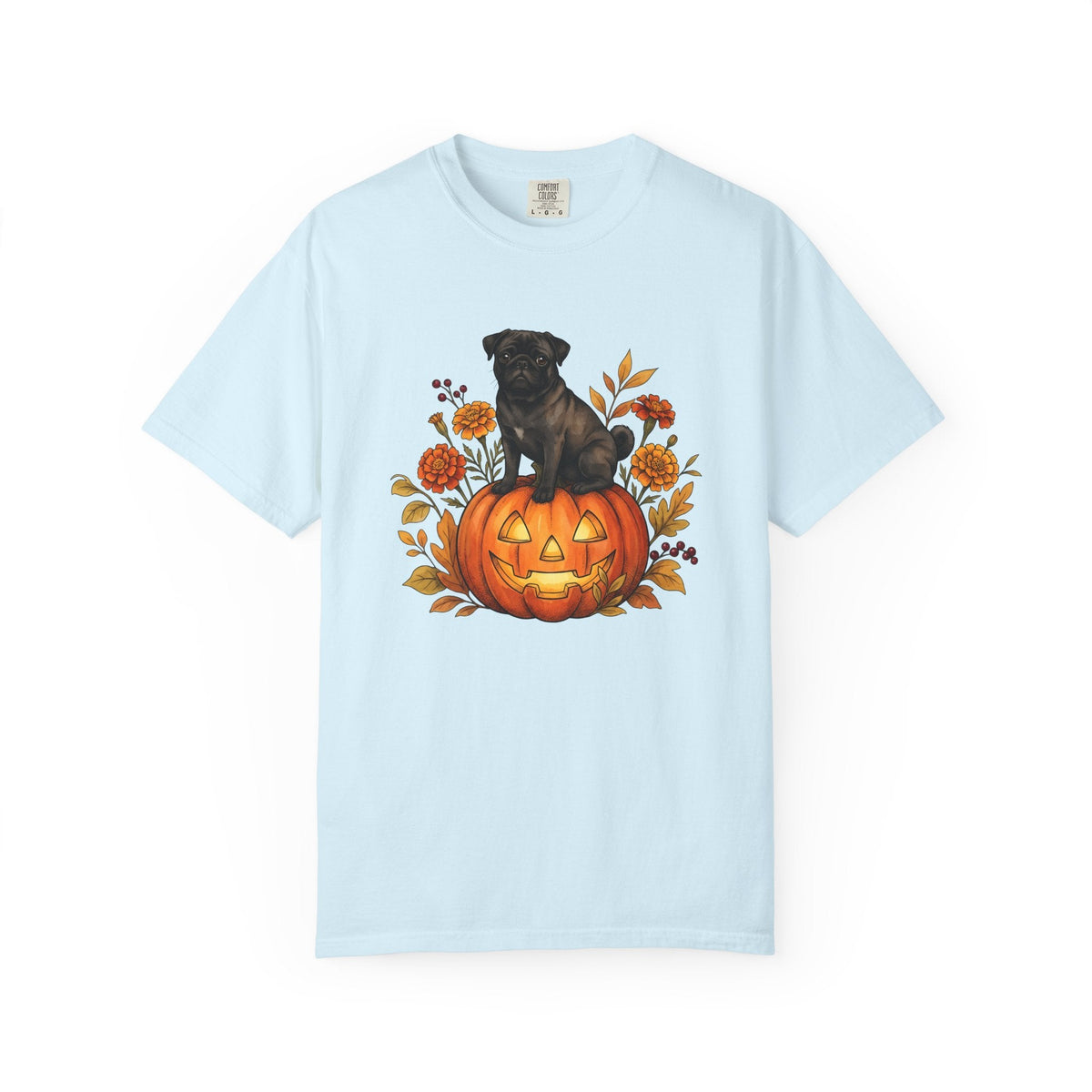 Pug Pumpkin Shirt Halloween Canine Fan Unisex Gift Old product image 2