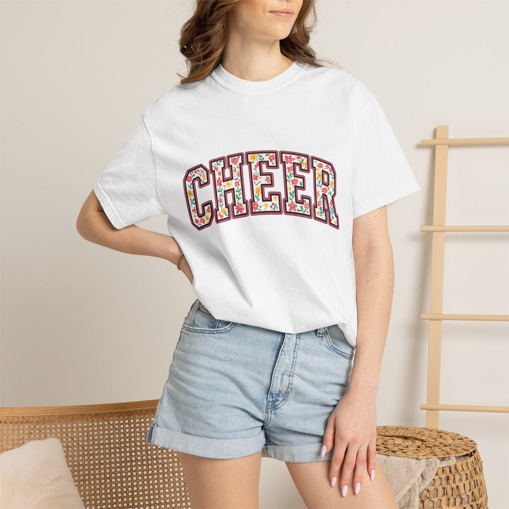 Varsity Blossom Text Shirt Cheer Petals Gift Women Heavy product image 6