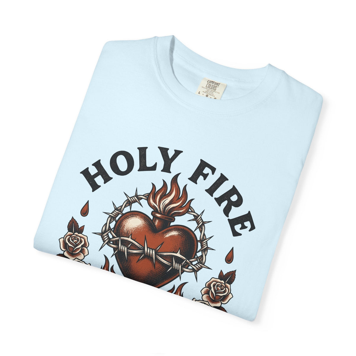 Flaming Divine Heart Shirt Tattoo Witchcraft Unisex Gift product image 8