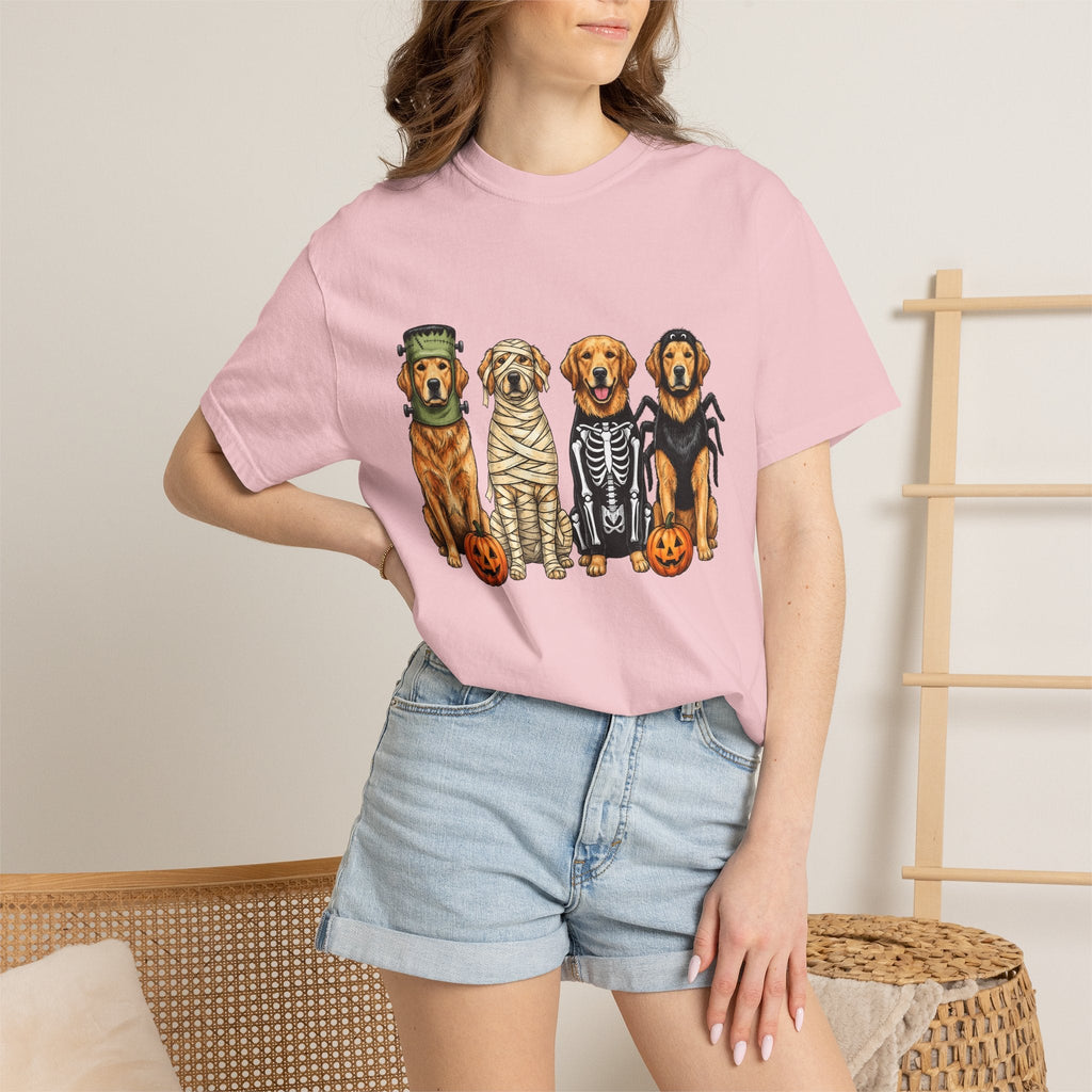 Golden Retriever Puppies Shirt Dog Spooky Gift Women Sketch product image 13