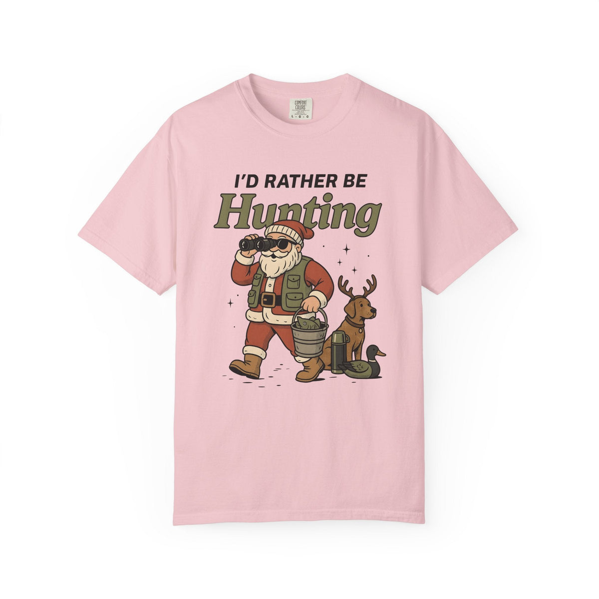 Santa Hunter Cartoon T-Shirt – Funny Christmas Hunting product image 3