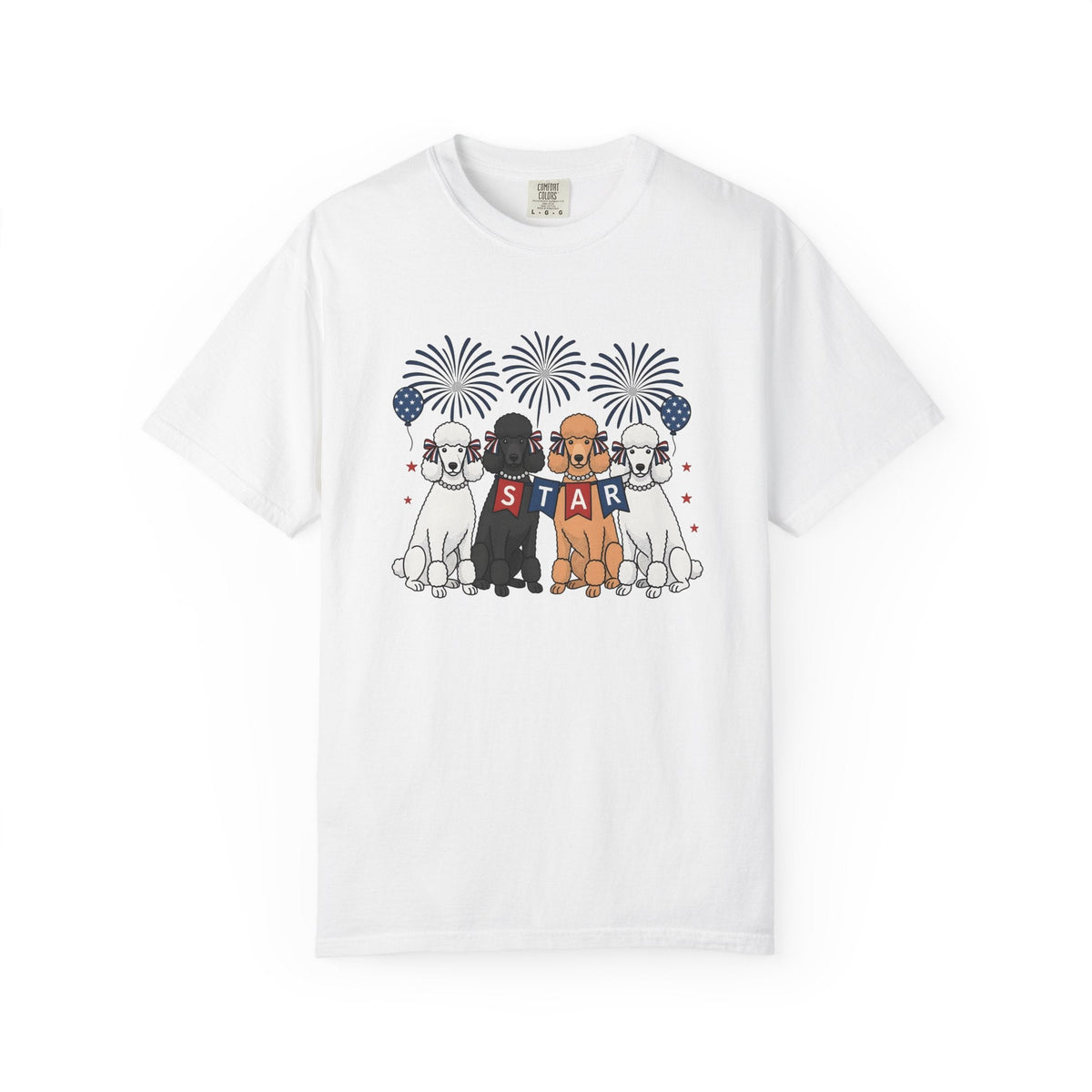 Poodle Dogs Shirt Dog Independence Gift Women Caricature product image 1