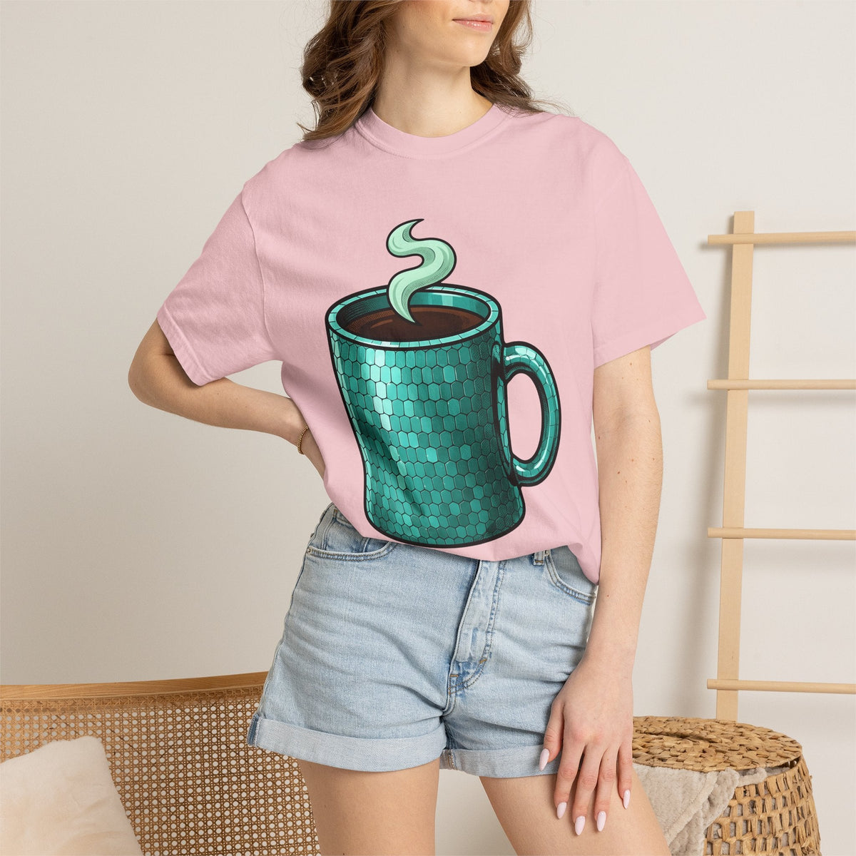 Coffee Mug Shirt Coffee Work Unisex Gift Cartoon Tee Mug T-Shirt Coffee Fan