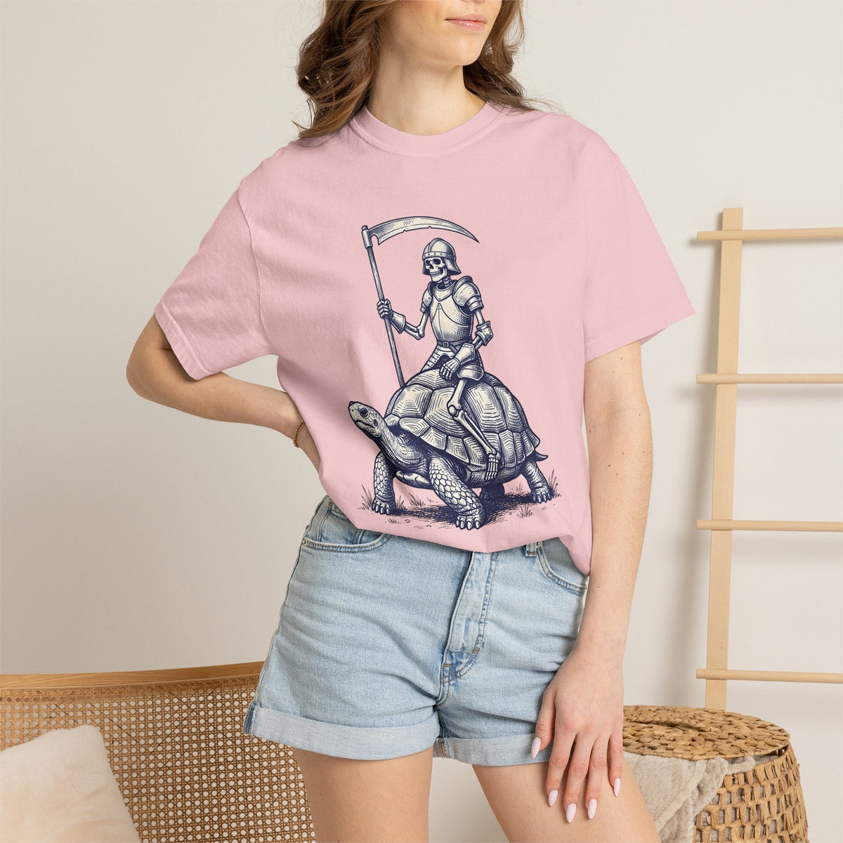 Skeleton Warrior Turtle Shirt Gothic Autumn Unisex Gift product image 13