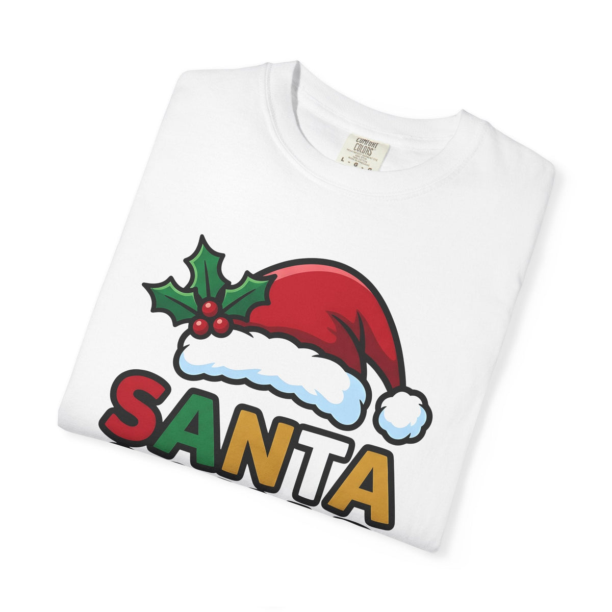 Santa Cap Candy Cartoon T-Shirt – Christmas Festive Design, Unisex Graphic Tee