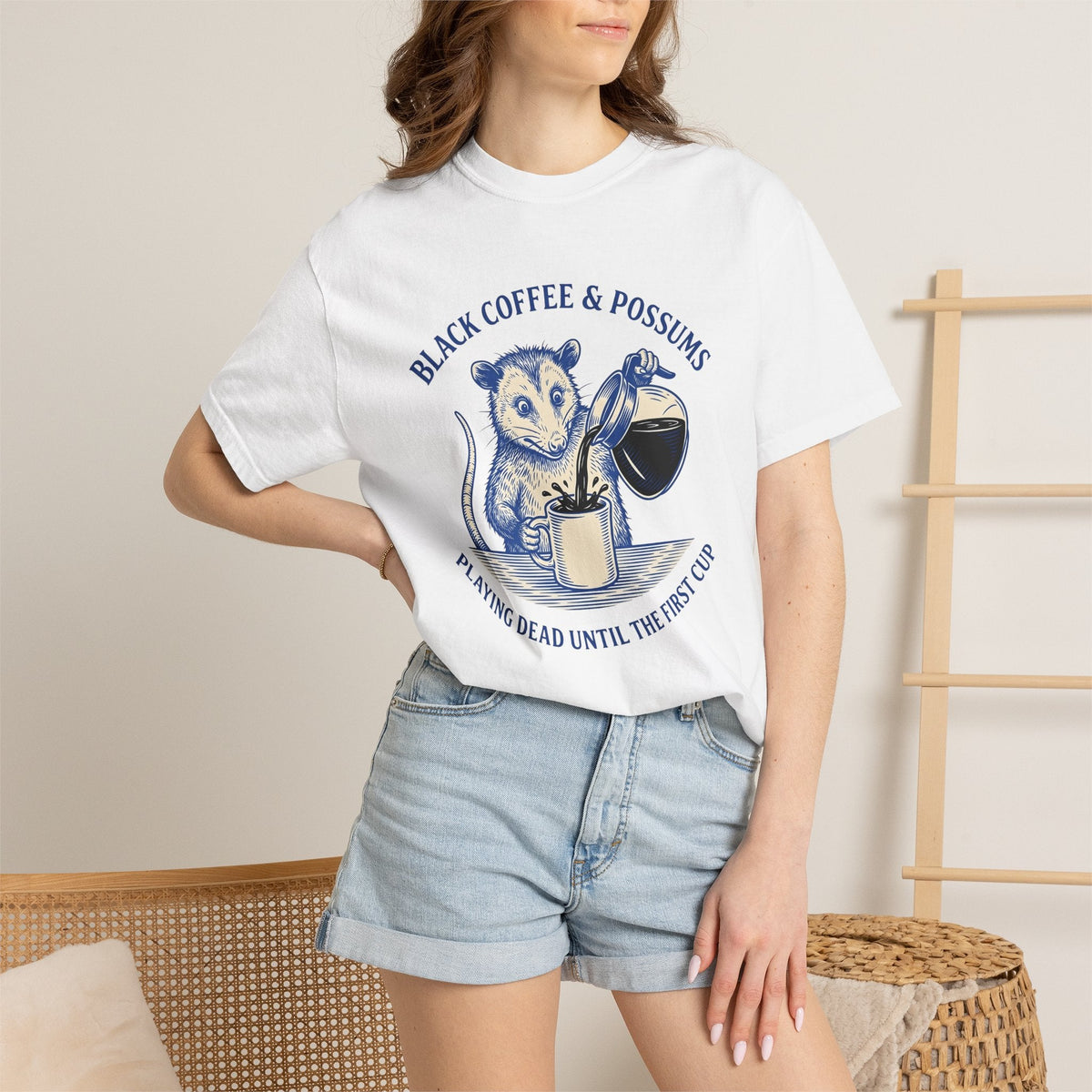 Opossum Coffee Mug Shirt Coffee Wildlife Unisex Gift Retro Tee Possum T-Shirt