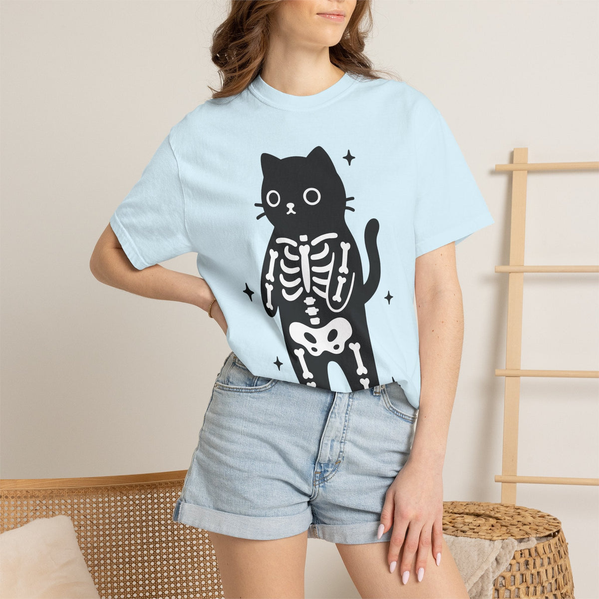 Kitty Bones Shirt Cat Fall Unisex Gift Playful Tee T-Shirt product image 9
