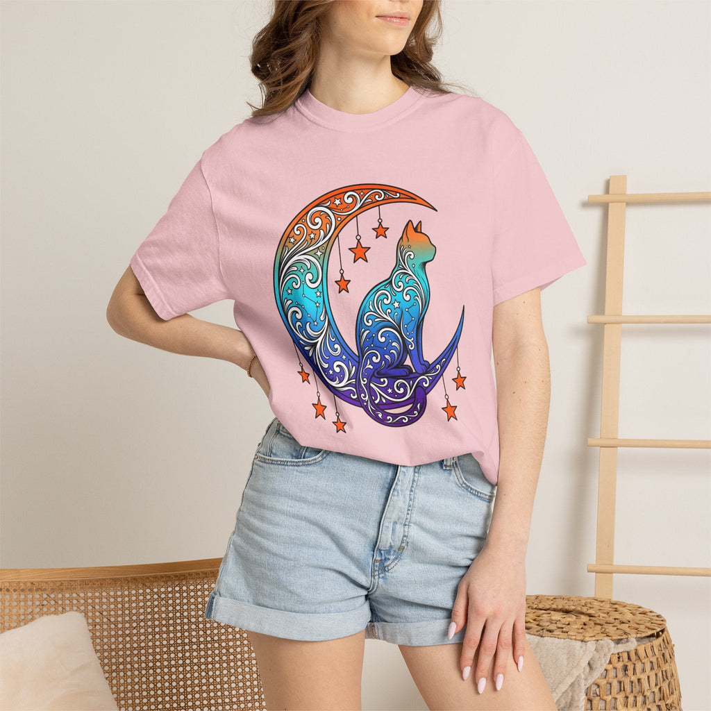 Celestial Cat Shirt Moon Unisex Gift Boho Tee Kitty T-Shirt product image 12