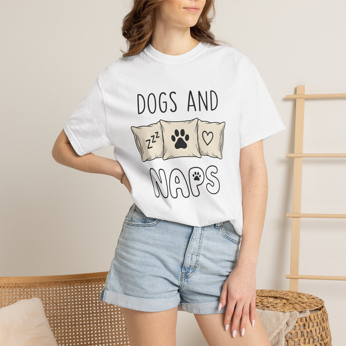 Dog Paw Pillow Shirt Dog Home Gift Women Doodle Tee Paw Pillow T-Shirt Dog Fan Hand Drawn Tshirt Home Decor Graphic Minimalist Heart Tshirt