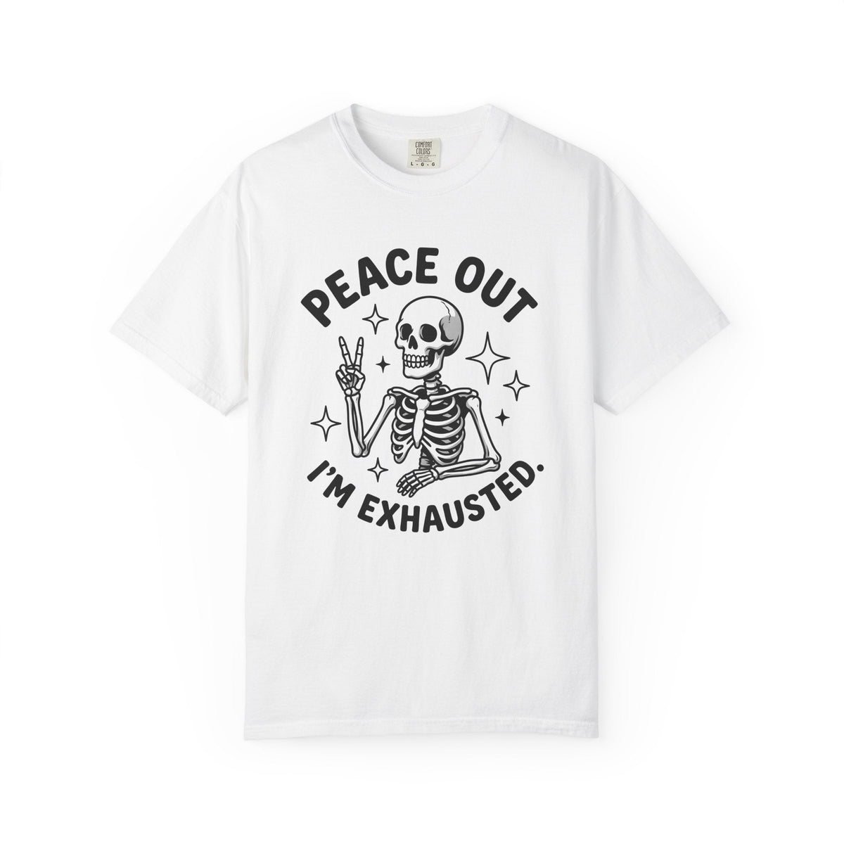 Skull Peace Symbol Shirt Funny Party Gift Women Comic Tee product image 1