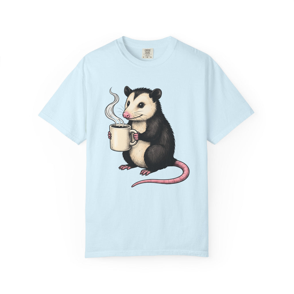 Possum Coffee Cup Shirt Animals Coffee Gift Women Cute Tee Opossum T-Shirt Wildlife Fan Cute Tshirt Coffee Design Hand Drawn Mug Tshirt