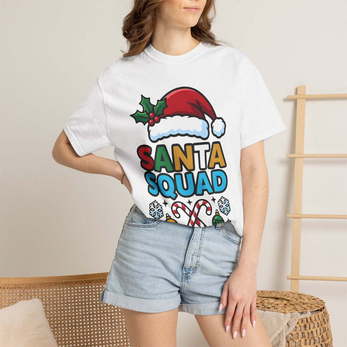 Santa Cap Candy Cartoon T-Shirt – Christmas Festive Design, Unisex Graphic Tee