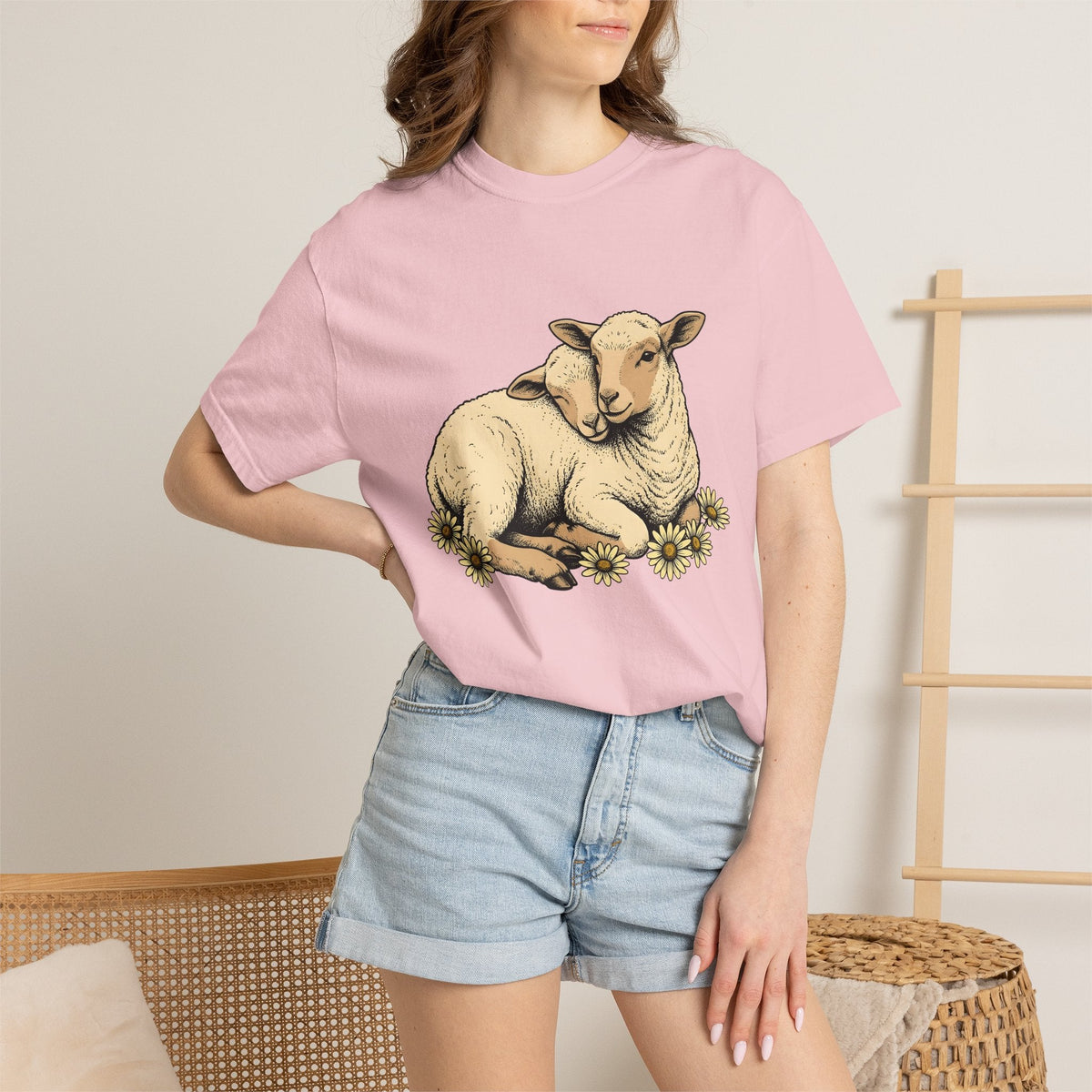 Young Lambs Shirt Easter Pets Unisex Gift Line Art Tee Lamb product image 12