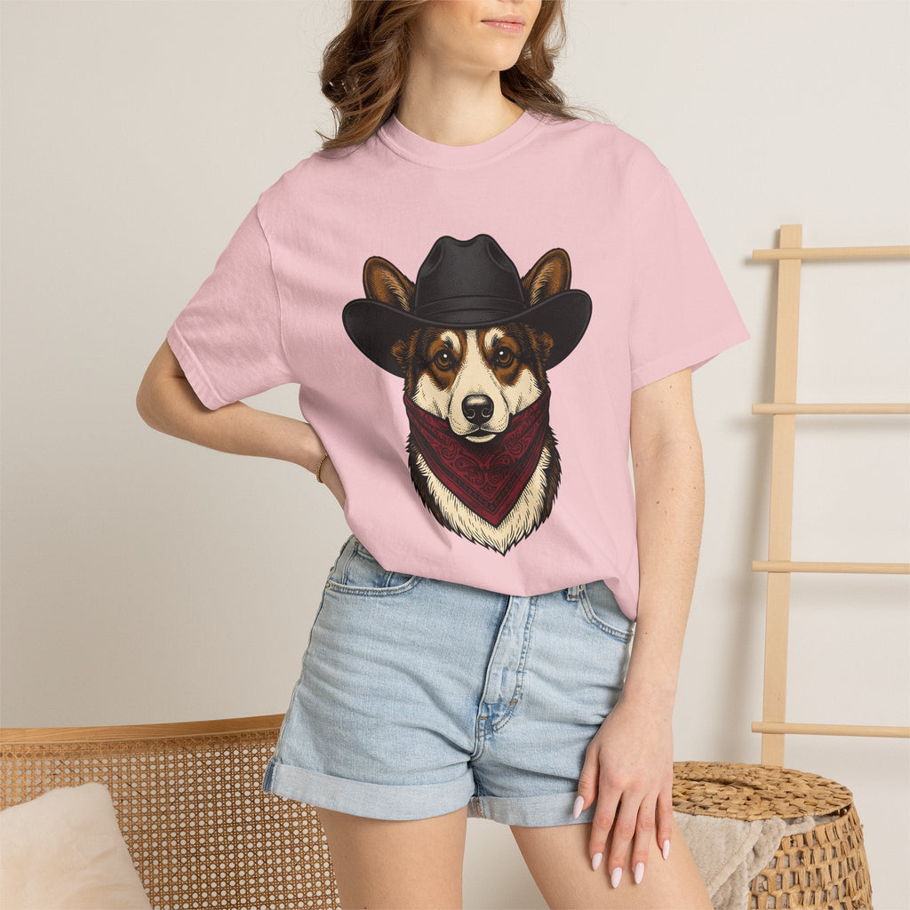 Corgi Cowboy Shirt Dog Western Unisex Gift Detailed Tee product image 12