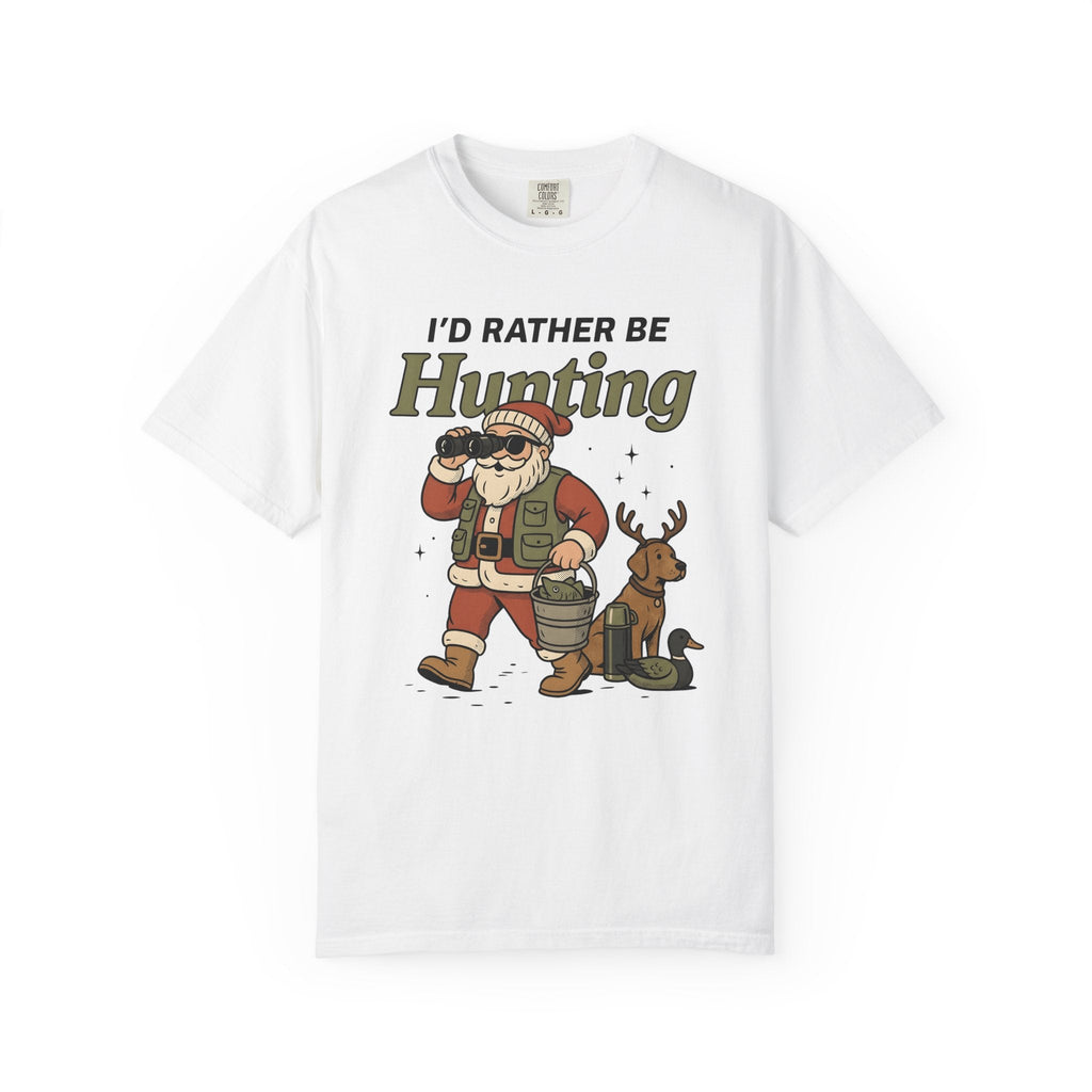 Santa Hunter Cartoon T-Shirt – Funny Christmas Hunting product image 1