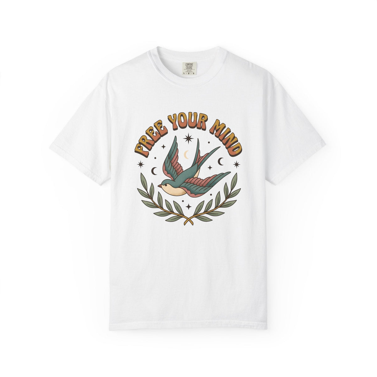 Swallow Bird Shirt Boho Chic Garden Gift Women Line Art Tee product image 1
