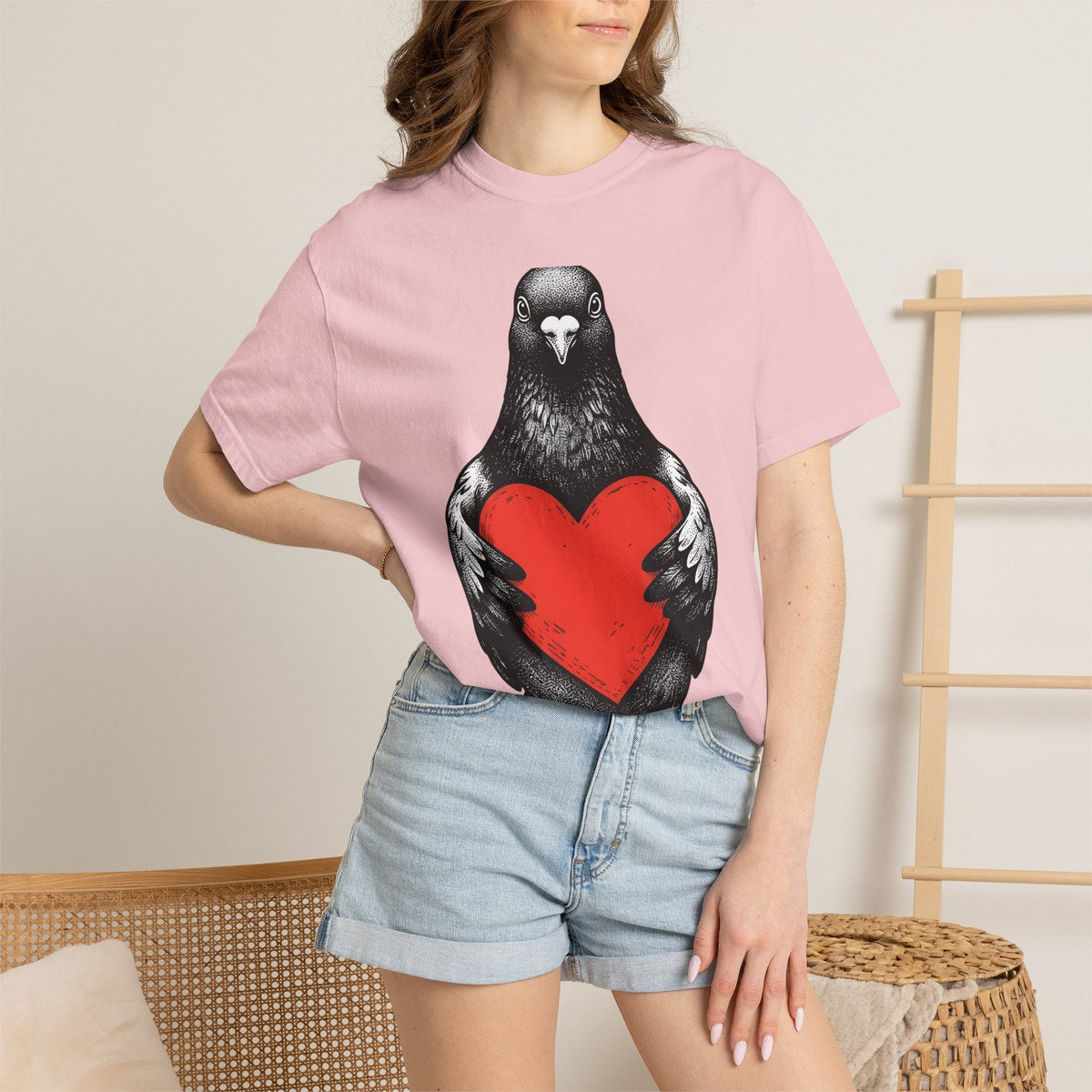 Dove Heart Shirt Animals Holiday Unisex Gift Sketch Tee product image 12