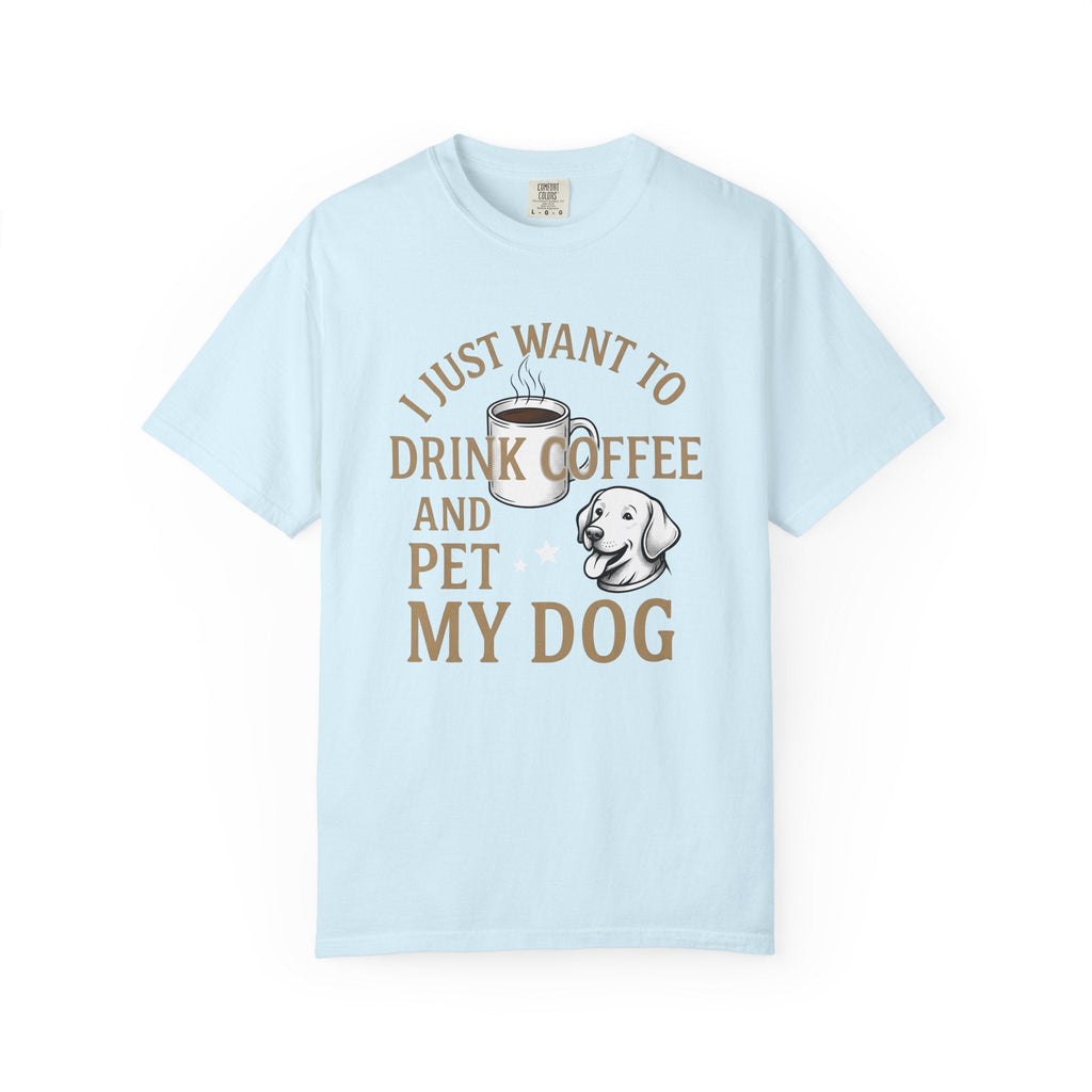 Dog Coffee Cup Shirt Dog Coffee Gift Women Vintage Tee Coffee Mug T-Shirt Dog Fan Retro Tshirt Caffeinated Graphic Hand Drawn Stars Tshirt