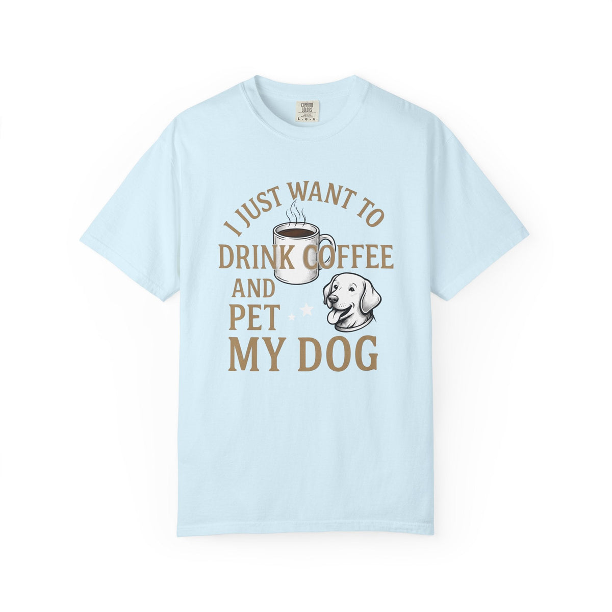 Dog Coffee Cup Shirt Dog Coffee Gift Women Vintage Tee Coffee Mug T-Shirt Dog Fan Retro Tshirt Caffeinated Graphic Hand Drawn Stars Tshirt