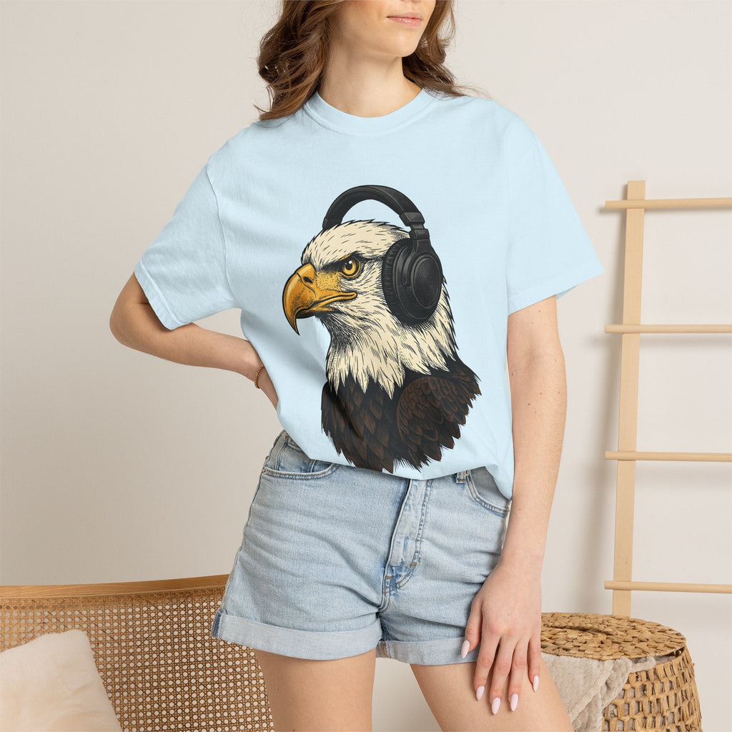 Eagle Headphones Shirt Animals Music Unisex Gift Hand Drawn product image 9