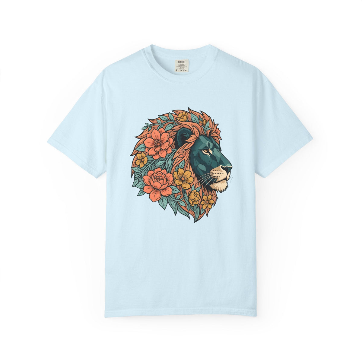 Lion Flower Shirt Animals & Flowers Nature Unisex Gift product image 2
