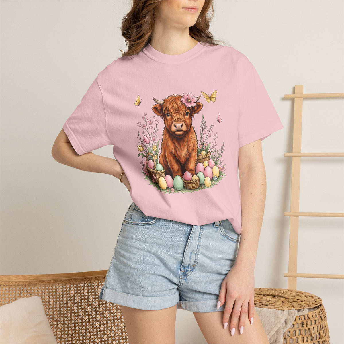 Highland Cattle Shirt Easter Rustic Unisex Gift Line Art product image 12
