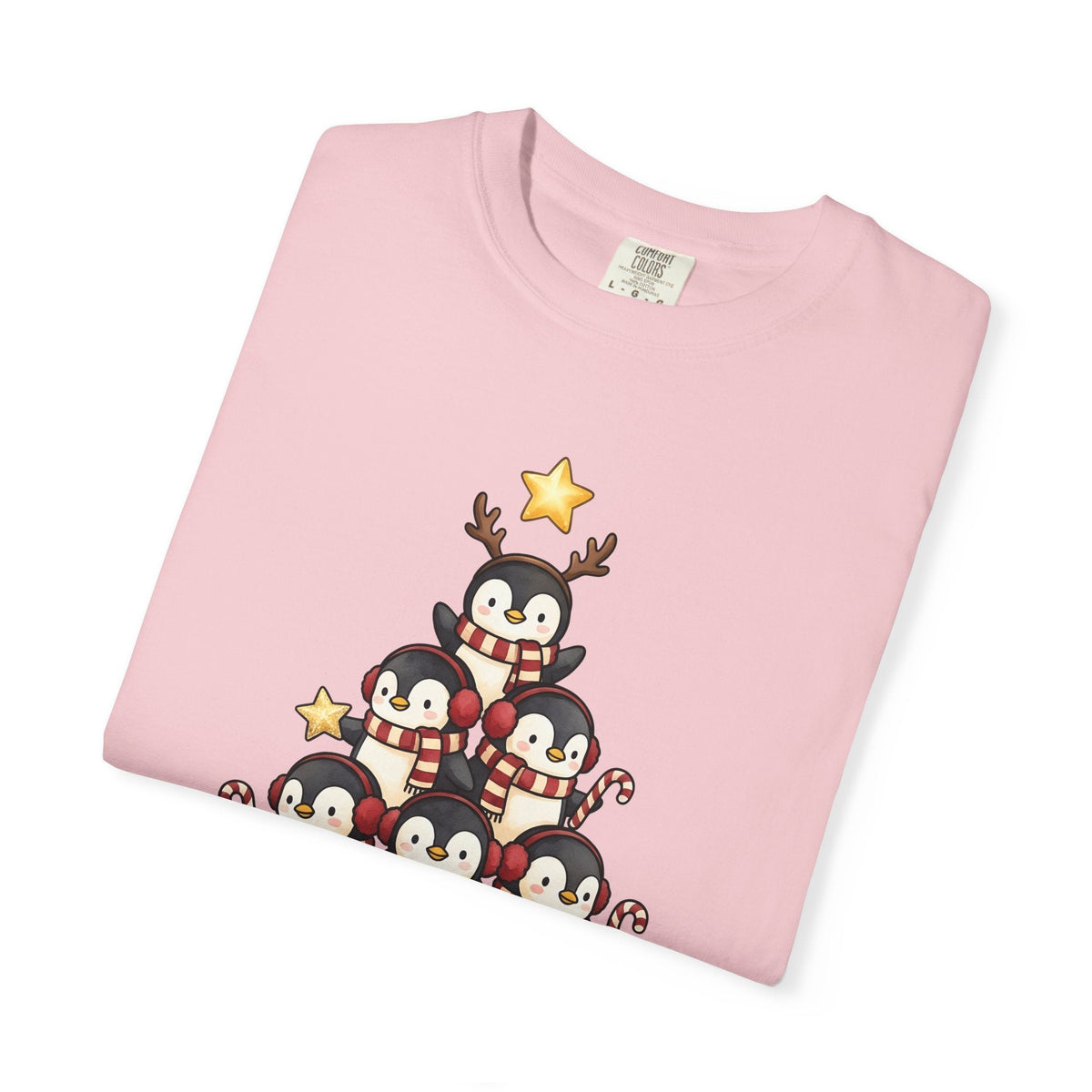 Penguin Tree Shirt Christmas Fauna Gift Women Cartoon Tee product image 11