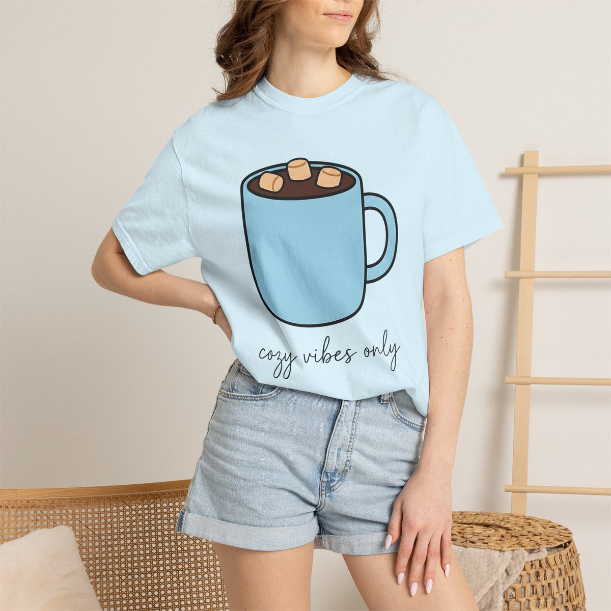 Warm Chocolate Mug Shirt Drinks Snug Unisex Gift Line Art Tee Hot Chocolate
