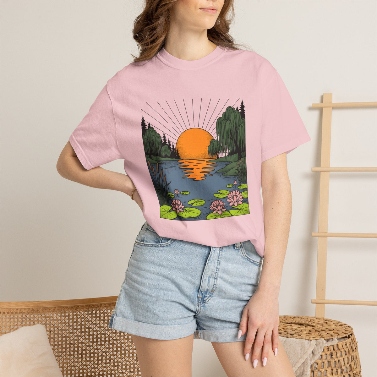 Twilight Lake Scene Shirt Nature Wildlife Gift Women Garden product image 12