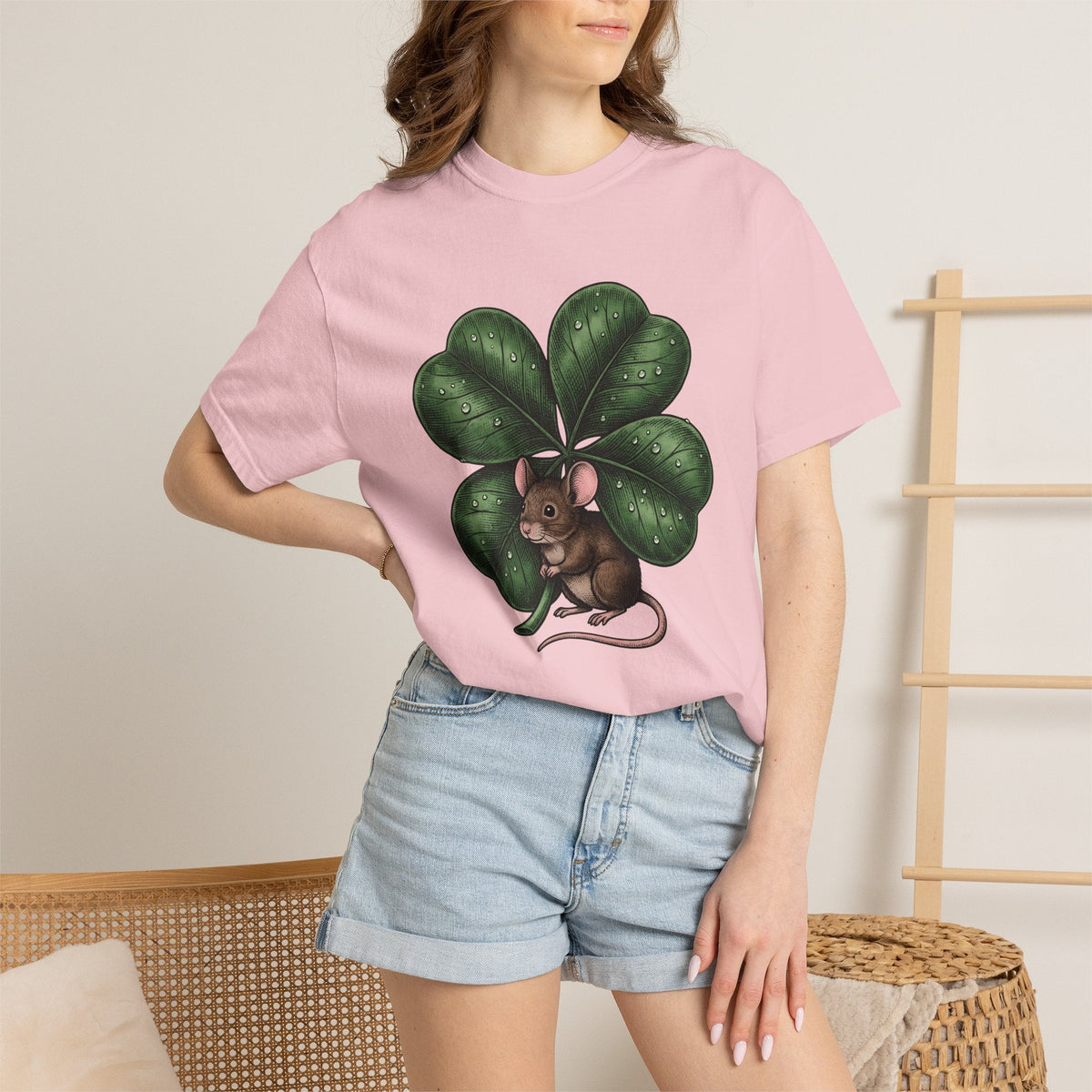Mouse Four Leaf Shirt St Patrick's Day Wildlife Unisex Gift product image 12